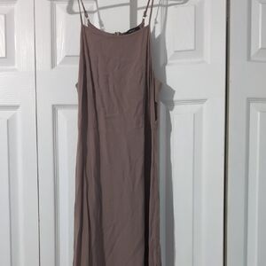 Elegant Tan Sleeveless Dress